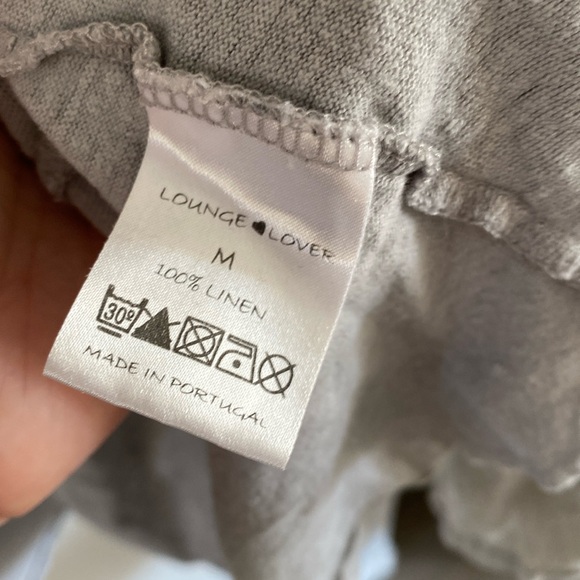 LOUNGE LOVER linen tunic cardigan sleep shirt robe nightdress pajamas S - Picture 3 of 6